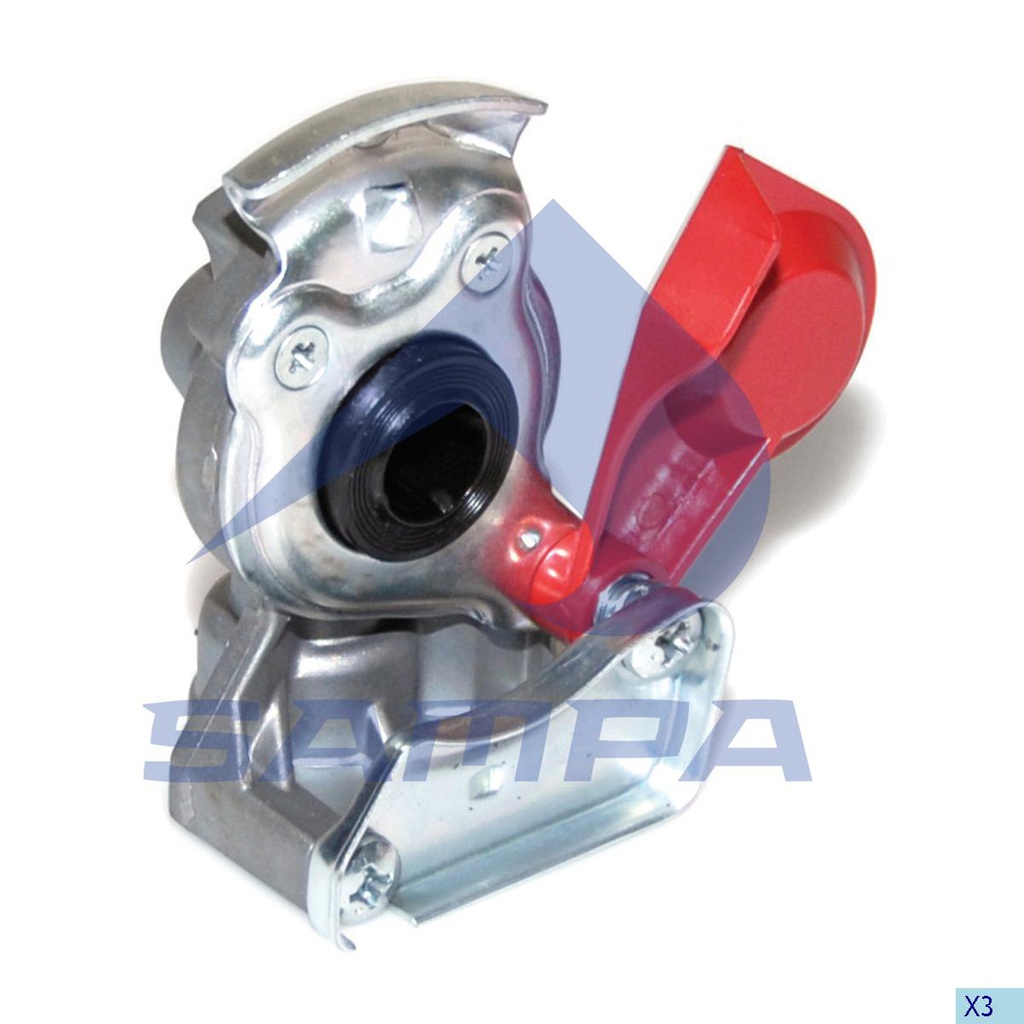 Palm coupling, automatic shutter, red lid 095.002-01